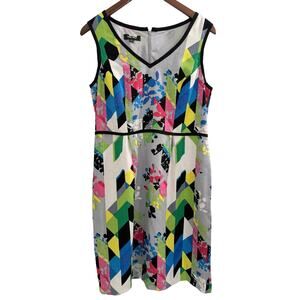 2/$30 Nine West Abstract Career Office Dress Cocktail Classy 12 BEEHIVESALE230